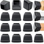 GAGUIUP 16PCS Furniture Sliders for Carpeted Floors, Extra Large Chair Leg Sliders for Carpet & Hardwood, Square Teflon Chair Glides Magic Super Sliders Covers Furniture Pads(Black, Fit 1.4"-1.8")