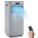 PETSITE Portable Air Conditioner, 3-in-1 AC Cooling Unit Dehumidifying, Fan & Air Cooler Function, Remote Control, Window Kit Included (8000BTU, Grey)