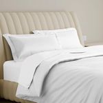 Carressa Linen 100% Egyptian Cotton Duvet Cover Queen Size - 800 Thread Count 3 PC Crisp White Duvet Cover, Extra Long Staple Egyptian Cotton Quilt Cover, Soft, Breathable with Hidden Zipper Closure