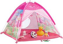 Relaxdays Play Tent for Girls, Fairy Castle Playhouse for Indoor and Outdoor Use, HWD 90x118x115 cm, Pink