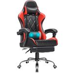 VICTONE Gaming Chair with Footrest Ergonomic Computer Chair High Back Adjustable Swivel Lumbar Support Racing Style Gamer Chair (Red)