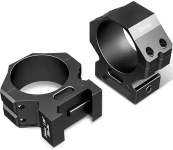 Hiram Scope Rings Set of 2, 34 mm Rifle Scope Mounts, 7075 Aluminum Alloy Optics Rifle Scope Rings, Low Profile Scope Mount Rings Riflescope Ring Mounts with 1 in. Height for 20 mm Picatinny Rail