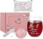 TOONGEEN Friend Birthday Gifts for Women Her, Personalised Stemless Wine Glasses Gift Sets for Friends, Ideas Friendship Presents for Women Friend, Bestie, Girls, Ladies, Female, 19 Oz