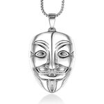 SALVE Anonymous Mask V for Vendetta Pendant Locket with Chain | Unique Gifts for Men, Boys Necklace, Stainless Steel Jewellery Men | Necklace for Men Aesthetic Accessories