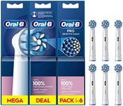 Oral-B Pro Sensitive Clean Electric Toothbrush Head, X-Shaped & Extra Soft Bristles for Gentle Brushing & Plaque Removal, Pack of 6 Toothbrush Heads, White