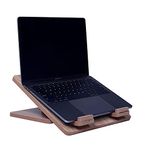 BeeDuck Portable Ultra Slim Craft Wooden Laminate Handmade Laptop Stand with Adjustable Height | Laptop Table Foldable | Laptop Stand for Desk (Wooden) Compatible Laptop