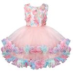 M MUNCASO Girls Princess Dress Rainbow Tulle Flower Girl Dress Pageant Gown Birthday Party Wedding Bridesmaid Dresses for 2-10 Years