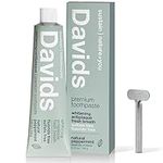 Davids Natural Toothpaste, Whitening, Antiplaque, Fluoride-Free, SLS-Free, Xylitol, Peppermint Oil, 5.25 OZ, Tube Roller Included