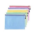 A4 Plastic Wallets File Folder Zip Lock Bags Document Wallet File Zipper Bags for Office Home School Supplies 5Pcs