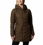 Columbia Women's Heavenly Long Hooded Jacket, Olive Green, Medium