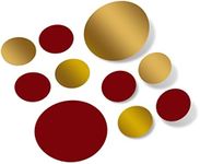 Metallic Gold/Burgundy Vinyl Wall Stickers - 2 & 4 inch Circles (30 Decals)