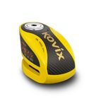 KOVIX Overlord Series Alarm Disc Lock - Motorcycle Security with Double Locking Technology to Counter Crowbar and Screwdriver Leverage Attacks - Security Level 10 - Lock Pin Diameter 10mm - Yellow