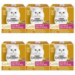 Gourmet Gold Double Delicacies Wet Cat Food Multipack - Case of 6 - with Beef and Chicken, Ocean Fish with Spinach, Duck and Turkey, Beef and Chicken with Tomato