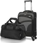 Aerolite Ryanair Priority Boarding Cabin Lightweight 2 Piece Carry On Hand Cabin Luggage Set Bundle - 55x35x20cm Suitcase + 40x20x25cm Holdall