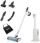 Shark Clean & Empty Cordless Vacuum Cleaner with Auto-Empty System, Lightweight Anti Hair Wrap Vacuum with Pet & Crevice Tools, 40 Mins, Charging Dock, LED Headlights, White,Mohogany, BU3521UKTSB