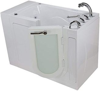 Ellas Bubbles Monaco 32"x52" Acrylic Air and Hydro Massage and Heated Seat Walk-In Bathtub with Right Outward Swing Door, 5 Piece Fast Fill Faucet, 2" Dual Drain, White