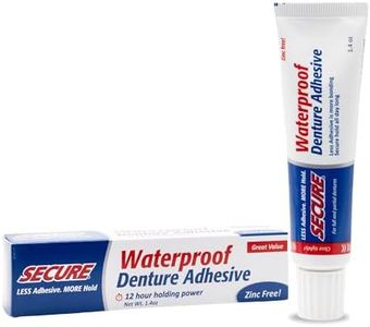Secure Denture Adhesive Waterproof Zinc Free 1.4 Oz. Formerly Secure Denture Bonding Cream 12 Hour Holding Power Size: 1.4 OZ