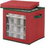 Whitmor Ornament Storage, Fabric, Red, 64 compartments