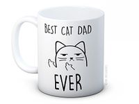 Best Cat Dad Ever - Rude Cat Funny Ceramic Coffee Mug