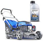 Hyundai 46cm Petrol Lawnmower Self-Propelled, 460mm / 18'' Cutting Width Lawn mower, 3.5HP 4-Stroke Petrol Engine, Foldable Handles, Mulching Lawn mower, 3 Year Warranty