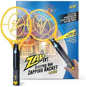 ZAP IT! Bug Zapper Rechargeable Bug Zapper Racket W/ Blue Light Attractant, 4,000 Volt, USB Charging Cable