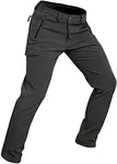 Wespornow Men's-Fleece-Lined-Hiking-Pants Water-Resistance-Snow-Ski-Pants Softshell Snowboarding Pants for Winter, Outdoor (Dark Grey, XX-Large)