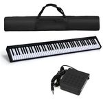 COSTWAY 88-Key Digital Piano Keyboard, Full Size Semi-Weighted Keyboards with MIDI, Sustain Pedal & Carrying Bag, Portable Electric Pianos for Beginner, Kids, Adult