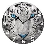 Qilmy 10In Wall Clock,White Tiger w