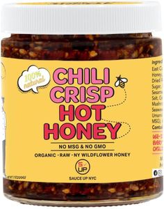 SAUCE UP Chili-Crisp Hot Honey | Savory Wildflower Honey & Crunchy Chili Crisp | Spicy Sweet Gourmet Condiment for Nut Butter Fans & Truffle Lovers | Gluten-Free, No MSG, Handcrafted in NYC | 7.7oz