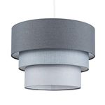 MiniSun Round Modern 3 Tier Fabric Ceiling Pendant Lamp Light Shade in Dark Grey