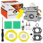 308054043 Carburetor with Fuel Line Filter for Homelite Ryobi RY28000 RY28005 RY28025 RY28020 Poulan Craftsman 30cc 26cc Trimmer Blower ZAMA C1U-H60 Carb Replace 308054013 308054012 308054004 30805400