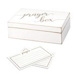 Lillian Rose White Distressed Box with Prayer Cards, 6.5""", Off-White (BX115)