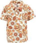 Unique Baby Boys Turkey Dinner Thanksgiving Print Collared Polo T Shirt (2Y, Brown)
