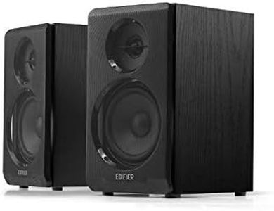 Edifier R33BT Active Bookshelf Speakers – AUX, Bluetooth V5.0, All Wooden Enclosure, ½ Tweeter, 3.5inc Mid/Bass Driver, 10W RMS Power, Top Mounted Controls, Black - Pair