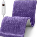 RENPHO XL Electric Heating Pads, King Size Heating Pad for Back Pain & Cramps Relief, FSA/HSA Eligible, Christmas Gifts for Women Men Mom Dad, ETL Certified, Auto Shut Off, 12" x 24" Violet