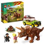 LEGO 76959 Jurassic Park Triceratops Research Dinosaur Toy Set with Ford Explorer Car and Dino Figure, 30th Anniversary Collection, for Boys, Girls, Kids 8 Years Old and up