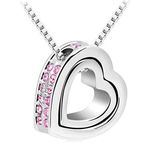 Via Mazzini'Te Amo' Pink Heart Small Pendant for Women