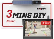 Foxpark Solar Wireless Backup Camera with HD 1080P 5" Monitor,3 Mins DIY Installation, IP69K Waterproof Back Up Camera Systems, Support 2 Channels Reverse Camera for Car, Truck, Trailer, Van, RV