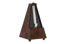 Wittner Metronome Taktell Pyramid Shape System Maelzel Designer Series - Plastic casing - With bell - Root wood - Mechanically wound - No batteries required - Made in Germany