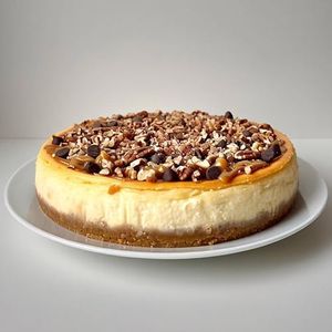 Andy Anand Luxurious 9" Turtle Cheesecake | Freshly Baked With California Cream Cheese, Chocolate Chips, Nuts & Caramel | No Preservatives, All-Natural Ingredients | Exquisitely Rich & Decadent (2 lb)