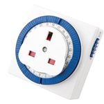Status: Timer Switch Square | 24 Hour Segment Timer Light Switch | White UK Plug | S24HRSQT4 | Mechanical Option A