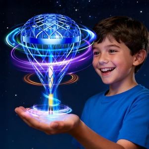 2025 Light-Up Hover Orb Ball | Motion-Control Flying Spinner Toy for Screen-Free Indoor & Outdoor Play | Family Activity & Backyard Fun | Christmas Stocking Stuffer for Kids Ages 5–7 & 8–13, Blue