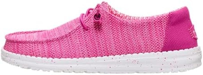 HEYDUDE Wendy Stretch Sox Fuchsia Pink Size 10, Women’s Shoes, Slip-on Loafers, Comfortable & Light-Weight
