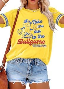 ALLTB Baseball Shirts Women Funny Baseball Mom Shirt Graphic Tshirt Take Me Out to The Ballgame Shirt Short Sleeve Top