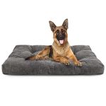 Heymamba Extra Large Dog Bed Grey XXL Dog Crate Mat, Dog Beds Washable Dog Cage Mattress to Prevent Bone Diseases, XL Dog Pillow Bed Waterproof Dog Crate Mattress for German Shepherds, 105x70x10cm