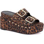 Jessica Simpson Womens Cyriss2 Studded Flatform Sandals, Natural Leopard Print, 8