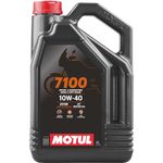 MOTUL 104092 7100 4T 10W-40 High Performance Motorcycle Lubricant 100% Synthetic Oil 4 Stroke Road Off-Road Adventure MA2 Ester 4 Liters