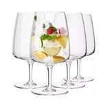 Krosno Water and Wine Glasses | Set of 4 | 330 ML | Modern Collection | Glasses Drinking Wedding Gift | Perfect for Home, Restaurants and Kitchen Set | Dishwasher Safe