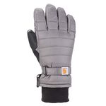 Carhartt Women's Quilts Insulated Breathable Glove with Waterproof Wicking Insert, Charcoal, Large