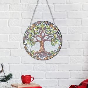HOTIYOK Tree of Life Acrylic Window Hangings Big Tree Stained Glass Panels Window & Wall Decor for Indoor/Outdoor, Ideal Housewarming Gift Home Decor for Mom Grandma Wife Teacher